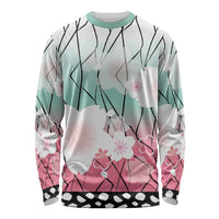 Japanese Kocho Pattern Long Sleeve Shirt Insect Pillar Butterfly Flower Fairy - Wonder Print Shop