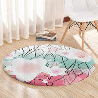 Japanese Kocho Pattern Round Carpet Insect Pillar Butterfly Flower Fairy - Wonder Print Shop