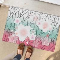 Japanese Kocho Pattern Rubber Doormat Insect Pillar Butterfly Flower Fairy - Wonder Print Shop