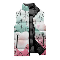 Japanese Kocho Pattern Sleeveless Puffer Jacket Insect Pillar Butterfly Flower Fairy - Wonder Print Shop