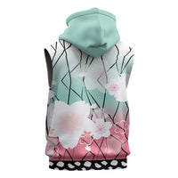 Japanese Kocho Pattern Sleeveless Zip Hoodie Insect Pillar Butterfly Flower Fairy - Wonder Print Shop