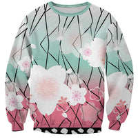 Japanese Kocho Pattern Sweatshirt Insect Pillar Butterfly Flower Fairy - Wonder Print Shop