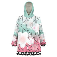 Japanese Kocho Pattern Wearable Blanket Hoodie Insect Pillar Butterfly Flower Fairy - Wonder Print Shop