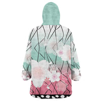 Japanese Kocho Pattern Wearable Blanket Hoodie Insect Pillar Butterfly Flower Fairy - Wonder Print Shop