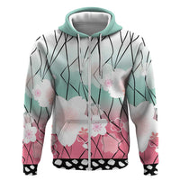 Japanese Kocho Pattern Zip Hoodie Insect Pillar Butterfly Flower Fairy - Wonder Print Shop