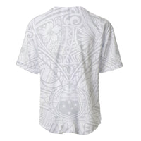 Samoa Lotu Tamaiti Baseball Jersey Polynesian White Sunday Simple LT9 - Wonder Print Shop