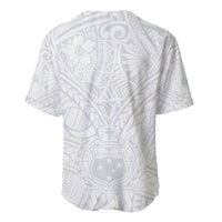 Samoa Lotu Tamaiti Baseball Jersey Polynesian White Sunday Simple LT9 - Wonder Print Shop