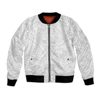 Samoa Lotu Tamaiti Bomber Jacket Polynesian White Sunday Simple LT9 - Wonder Print Shop