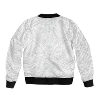 Samoa Lotu Tamaiti Bomber Jacket Polynesian White Sunday Simple LT9 - Wonder Print Shop