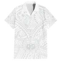 Samoa Lotu Tamaiti Family Matching Short Sleeve Bodycon Dress and Hawaiian Shirt Polynesian White Sunday Simple - Wonder Print Shop