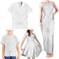 Samoa Lotu Tamaiti Family Matching Tank Maxi Dress and Hawaiian Shirt Polynesian White Sunday Simple - Wonder Print Shop