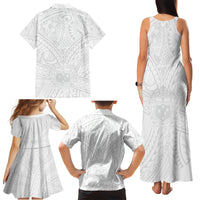 Samoa Lotu Tamaiti Family Matching Tank Maxi Dress and Hawaiian Shirt Polynesian White Sunday Simple - Wonder Print Shop