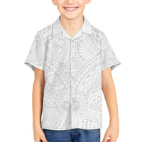 Samoa Lotu Tamaiti Kid Hawaiian Shirt Polynesian White Sunday Simple - Wonder Print Shop