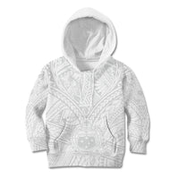 Samoa Lotu Tamaiti Kid Hoodie Polynesian White Sunday Simple - Wonder Print Shop