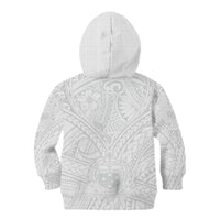 Samoa Lotu Tamaiti Kid Hoodie Polynesian White Sunday Simple - Wonder Print Shop