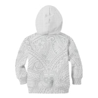 Samoa Lotu Tamaiti Kid Hoodie Polynesian White Sunday Simple - Wonder Print Shop
