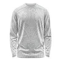 Samoa Lotu Tamaiti Long Sleeve Shirt Polynesian White Sunday Simple - Wonder Print Shop