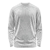 Samoa Lotu Tamaiti Long Sleeve Shirt Polynesian White Sunday Simple - Wonder Print Shop