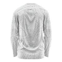 Samoa Lotu Tamaiti Long Sleeve Shirt Polynesian White Sunday Simple - Wonder Print Shop