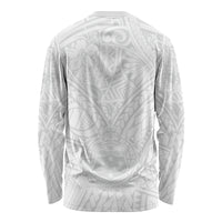 Samoa Lotu Tamaiti Long Sleeve Shirt Polynesian White Sunday Simple - Wonder Print Shop