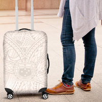Samoa Lotu Tamaiti Luggage Cover Polynesian White Sunday Simple - Wonder Print Shop