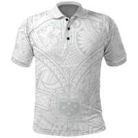 Samoa Lotu Tamaiti Polo Shirt Polynesian White Sunday Simple - Wonder Print Shop