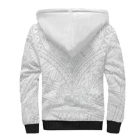 Samoa Lotu Tamaiti Sherpa Hoodie Polynesian White Sunday Simple - Wonder Print Shop