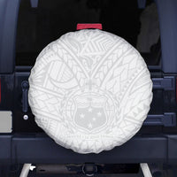 Samoa Lotu Tamaiti Spare Tire Cover Polynesian White Sunday Simple - Wonder Print Shop