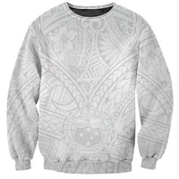 Samoa Lotu Tamaiti Sweatshirt Polynesian White Sunday Simple - Wonder Print Shop