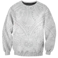 Samoa Lotu Tamaiti Sweatshirt Polynesian White Sunday Simple - Wonder Print Shop
