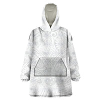 Samoa Lotu Tamaiti Wearable Blanket Hoodie Polynesian White Sunday Simple - Wonder Print Shop