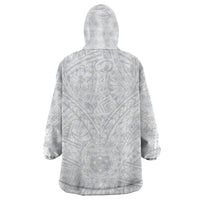 Samoa Lotu Tamaiti Wearable Blanket Hoodie Polynesian White Sunday Simple - Wonder Print Shop