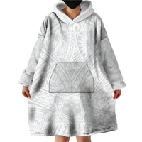 Samoa Lotu Tamaiti Wearable Blanket Hoodie Polynesian White Sunday Simple - Wonder Print Shop