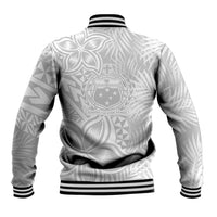 Samoa Lotu Tamait Baseball Jacket Tropical Plant White Sunday With Polynesia Pattern LT9 - Wonder Print Shop