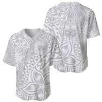 Samoa Lotu Tamait Baseball Jersey Tropical Plant White Sunday With Polynesia Pattern LT9 - Wonder Print Shop