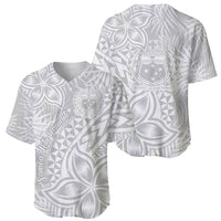 Samoa Lotu Tamait Baseball Jersey Tropical Plant White Sunday With Polynesia Pattern LT9 - Wonder Print Shop