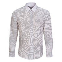 Samoa Lotu Tamait Family Matching Puletasi Dress and Hawaiian Shirt Tropical Plant White Sunday With Polynesia Pattern - Wonder Print Shop