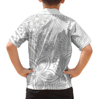 Samoa Lotu Tamait Family Matching Summer Maxi Dress and Hawaiian Shirt Tropical Plant White Sunday With Polynesia Pattern - Wonder Print Shop