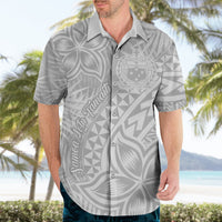 Samoa Lotu Tamait Hawaiian Shirt Tropical Plant White Sunday With Polynesia Pattern - Wonder Print Shop