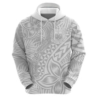 Samoa Lotu Tamait Hoodie Tropical Plant White Sunday With Polynesia Pattern - Wonder Print Shop