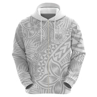 Samoa Lotu Tamait Hoodie Tropical Plant White Sunday With Polynesia Pattern - Wonder Print Shop
