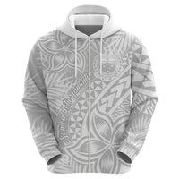 Samoa Lotu Tamait Hoodie Tropical Plant White Sunday With Polynesia Pattern - Wonder Print Shop