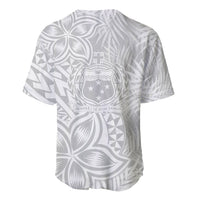 Personalised Samoa Lotu Tamait Baseball Jersey Tropical Plant White Sunday With Polynesia Pattern LT9 - Wonder Print Shop