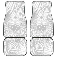 Personalised Samoa Lotu Tamait Car Mats Tropical Plant White Sunday With Polynesia Pattern LT9 - Wonder Print Shop