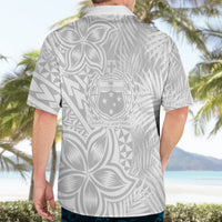 Personalised Samoa Lotu Tamait Hawaiian Shirt Tropical Plant White Sunday With Polynesia Pattern - Wonder Print Shop
