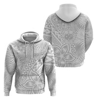 Personalised Samoa Lotu Tamait Hoodie Tropical Plant White Sunday With Polynesia Pattern - Wonder Print Shop