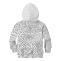 Personalised Samoa Lotu Tamait Kid Hoodie Tropical Plant White Sunday With Polynesia Pattern - Wonder Print Shop