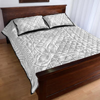 Personalised Samoa Lotu Tamait Quilt Bed Set Tropical Plant White Sunday With Polynesia Pattern - Wonder Print Shop