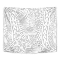 Personalised Samoa Lotu Tamait Tapestry Tropical Plant White Sunday With Polynesia Pattern - Wonder Print Shop
