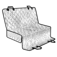 Personalised Tonga White Sunday Back Car Seat Cover Tropical Plant With Polynesian Pattern LT9 - Wonder Print Shop